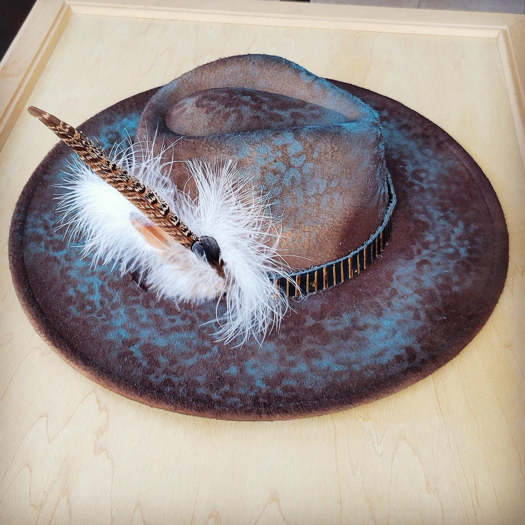 CUSTOM Hand-Painted Cowgirl Western Boho Hat A108