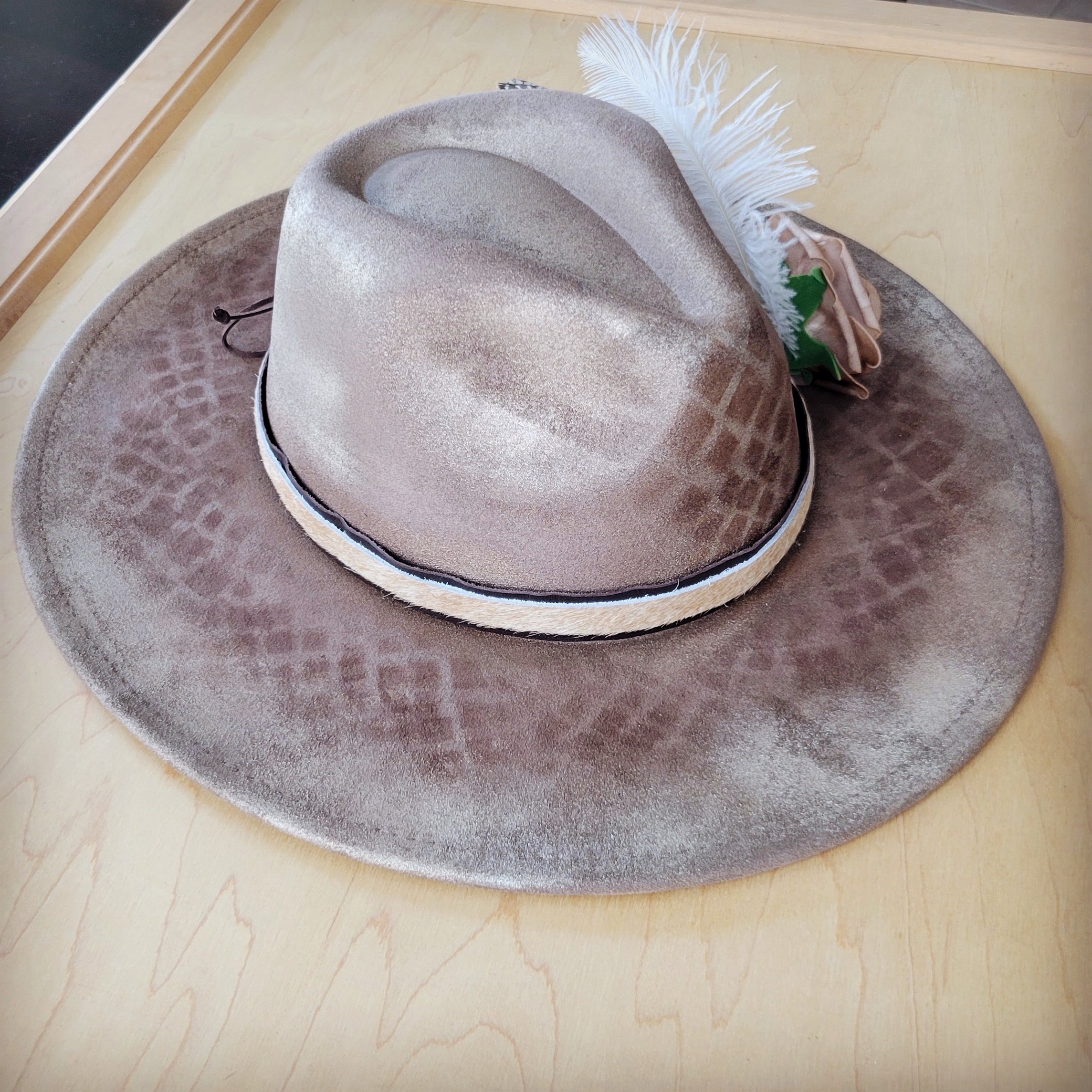CUSTOM Hand-Painted Cowgirl Western Boho Hat A95