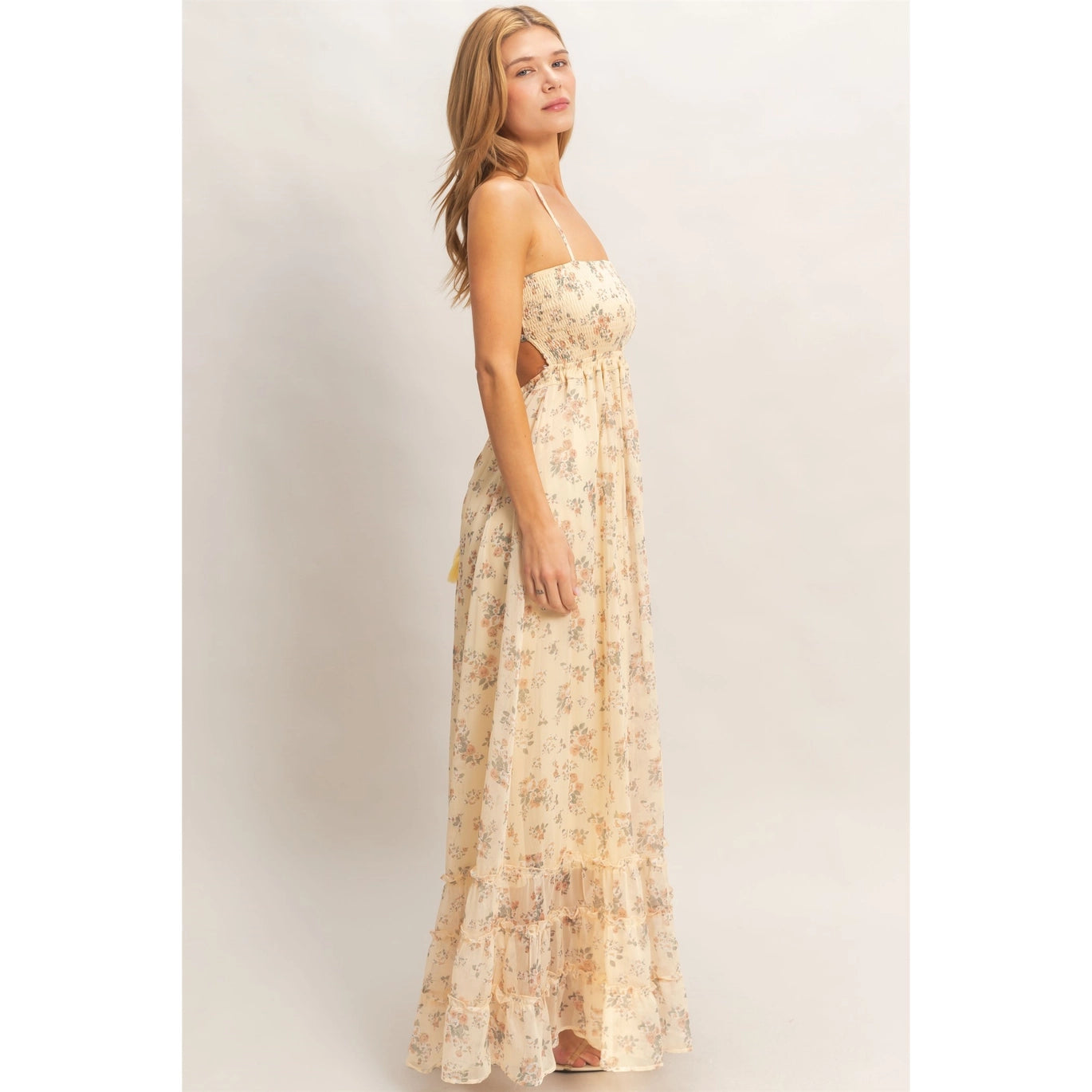 Smocked Floral Maxi Dress