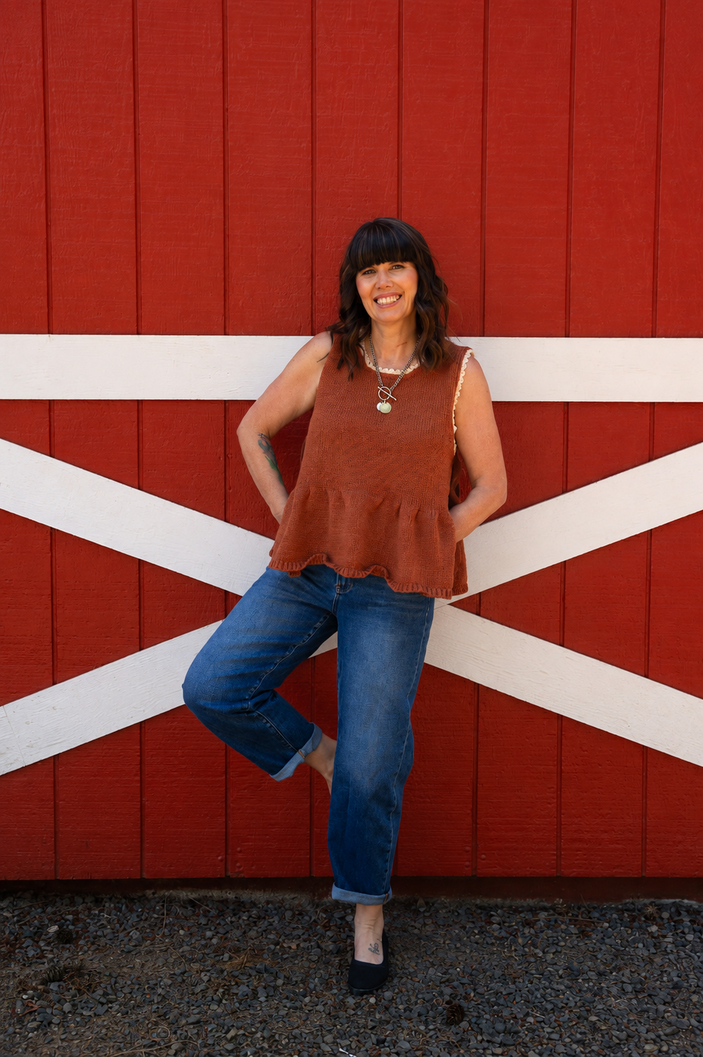 All Tied Up Rust Sweater Vest