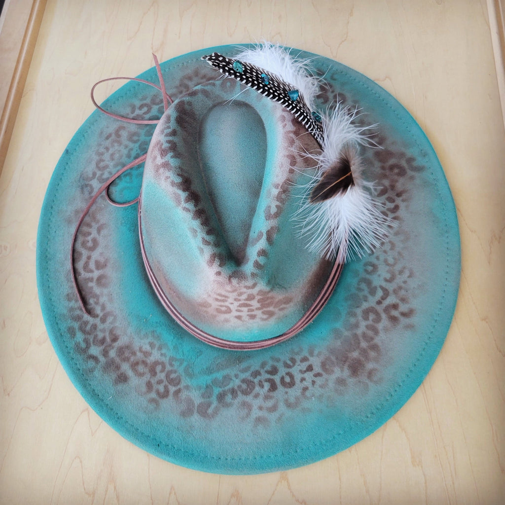 CUSTOM Hand-Painted Cowgirl Western Boho Hat A94