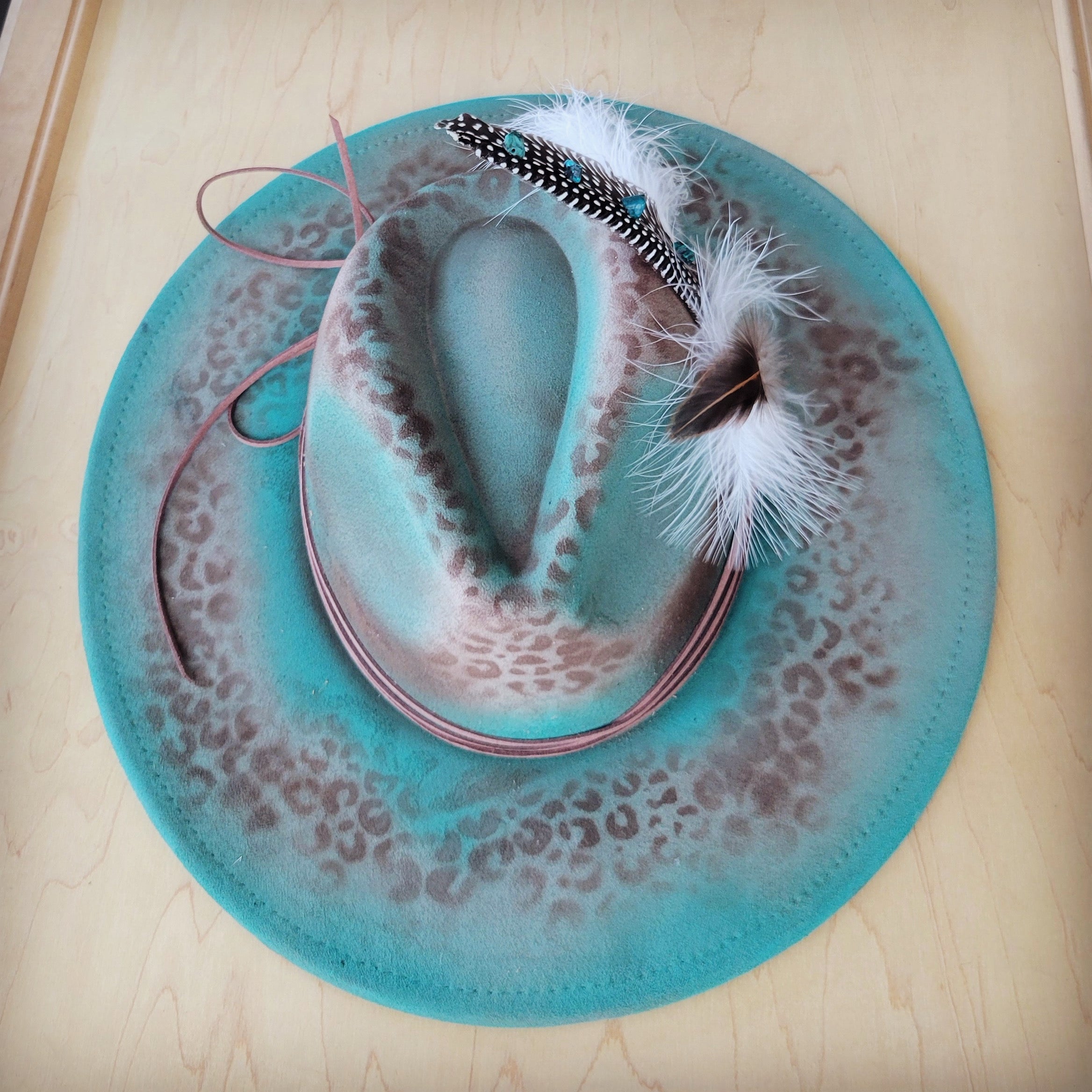 CUSTOM Hand-Painted Cowgirl Western Boho Hat A94