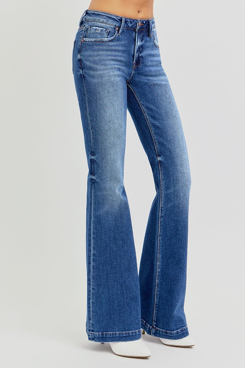 Risen Mid Rise Flare Trousers