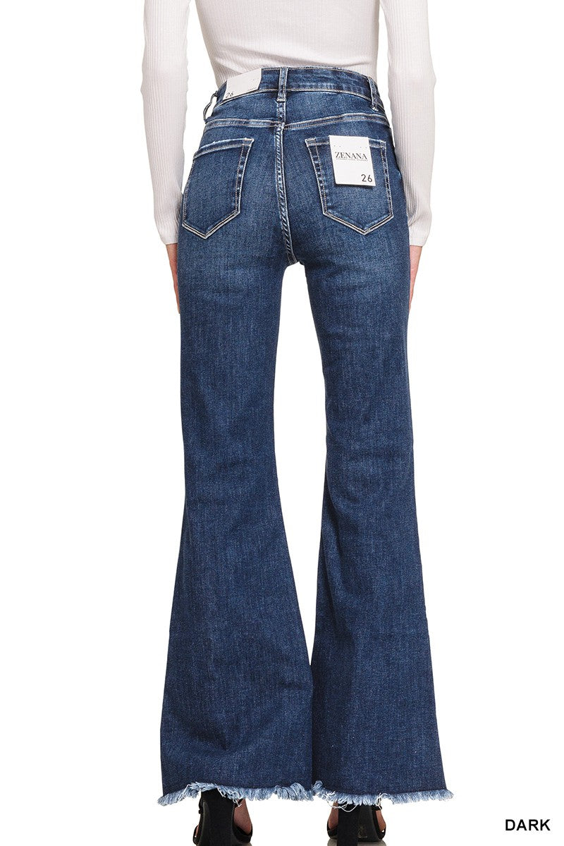 High Rise Bell Bottom Jeans by Zenana