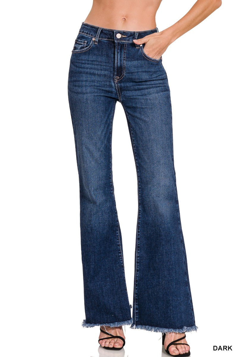 High Rise Bell Bottom Jeans by Zenana