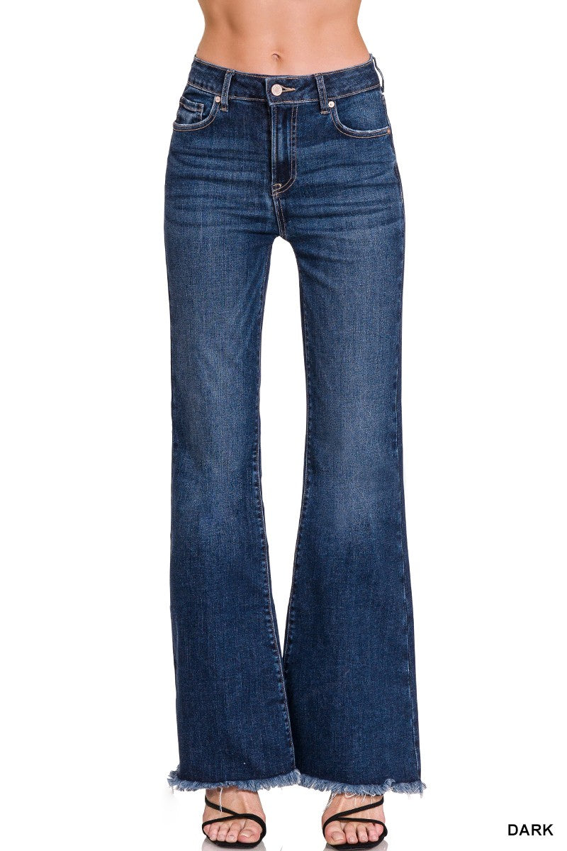 High Rise Bell Bottom Jeans by Zenana