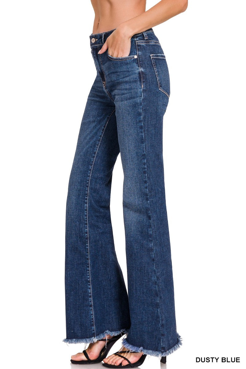 High Rise Bell Bottom Jeans by Zenana