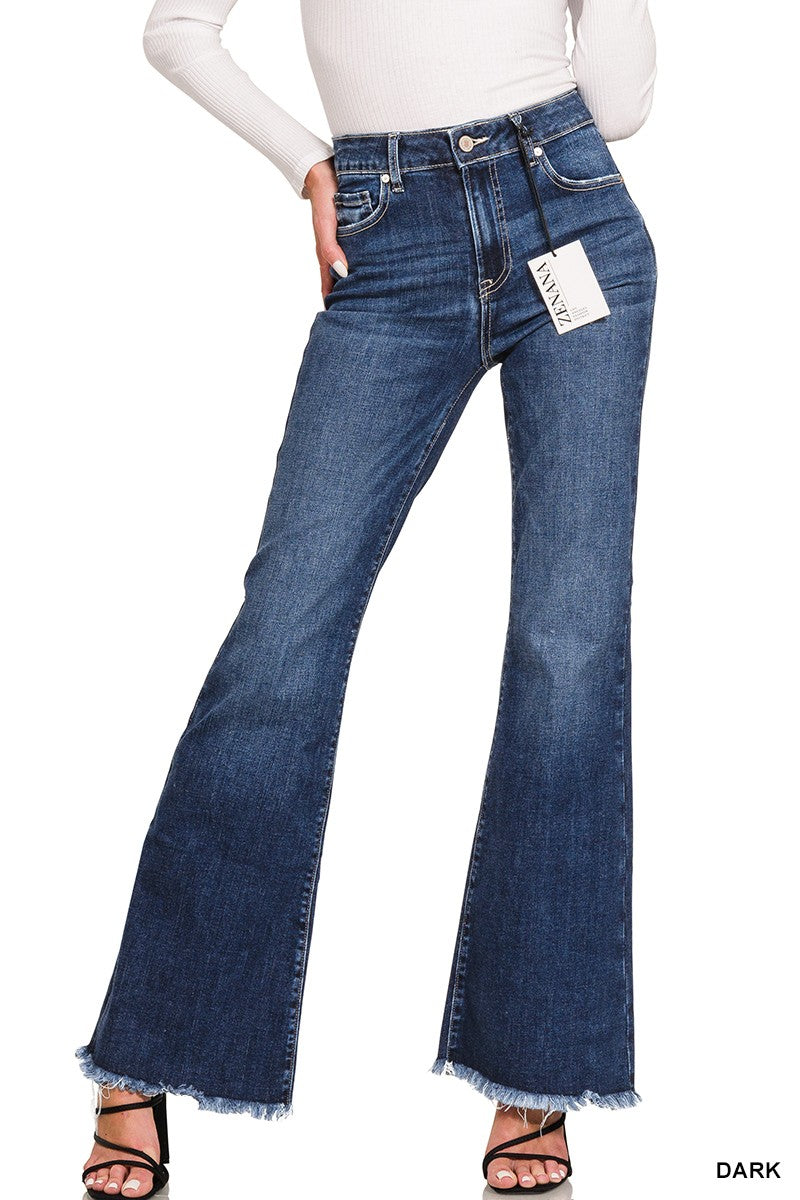High Rise Bell Bottom Jeans by Zenana