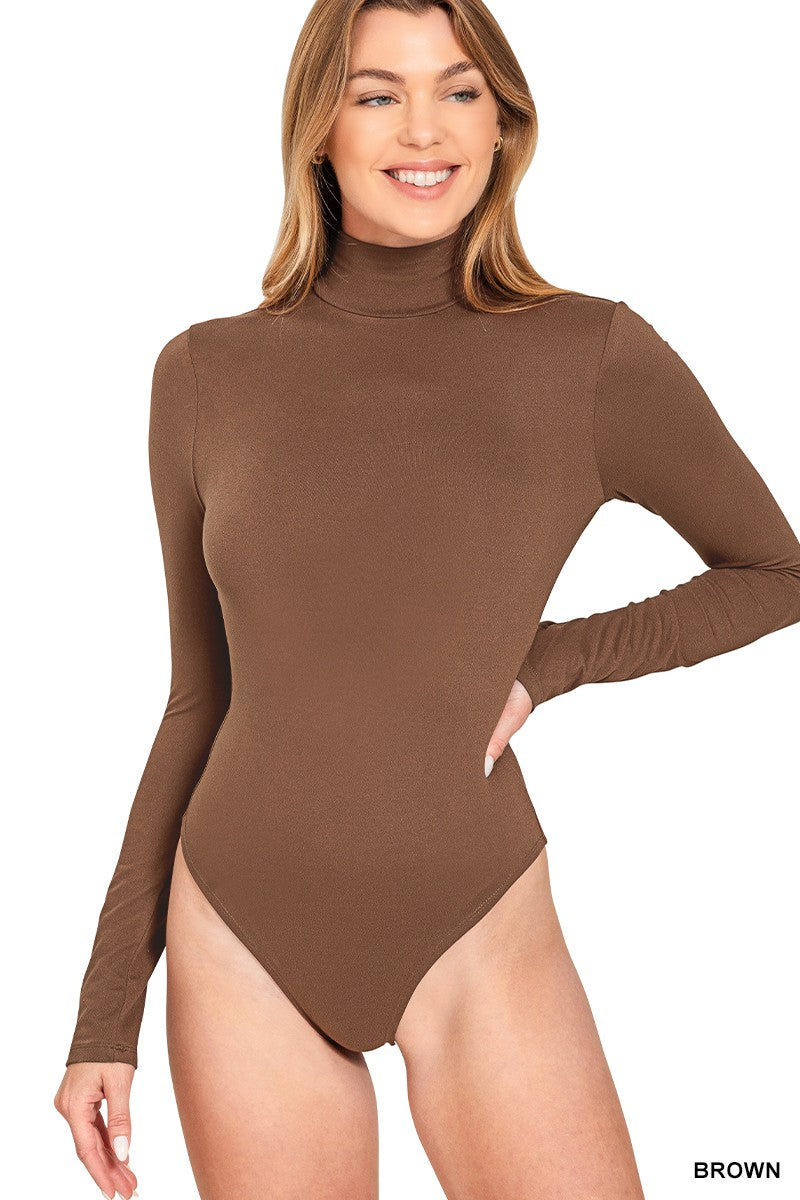 Zenana Mock Neck Long Sleeve Bodysuit