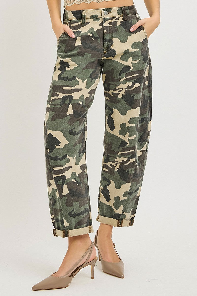 Risen Camo Barrel Jeans