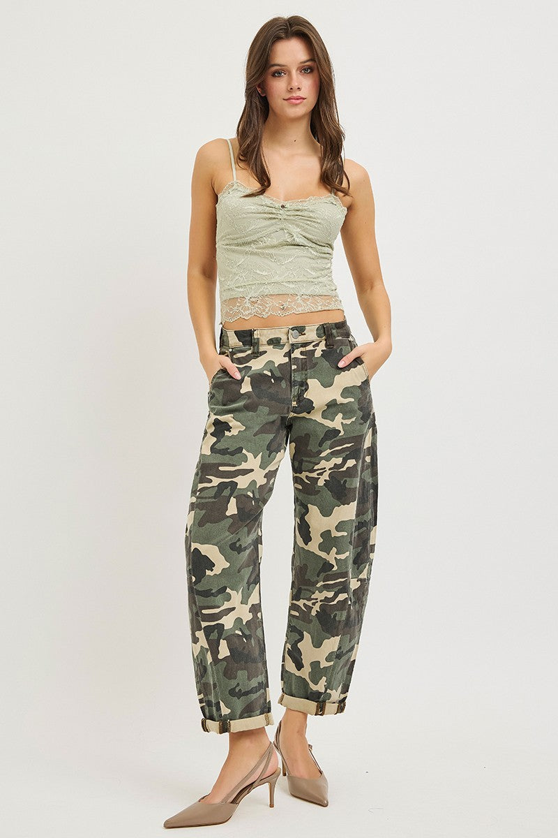 Risen Camo Barrel Jeans
