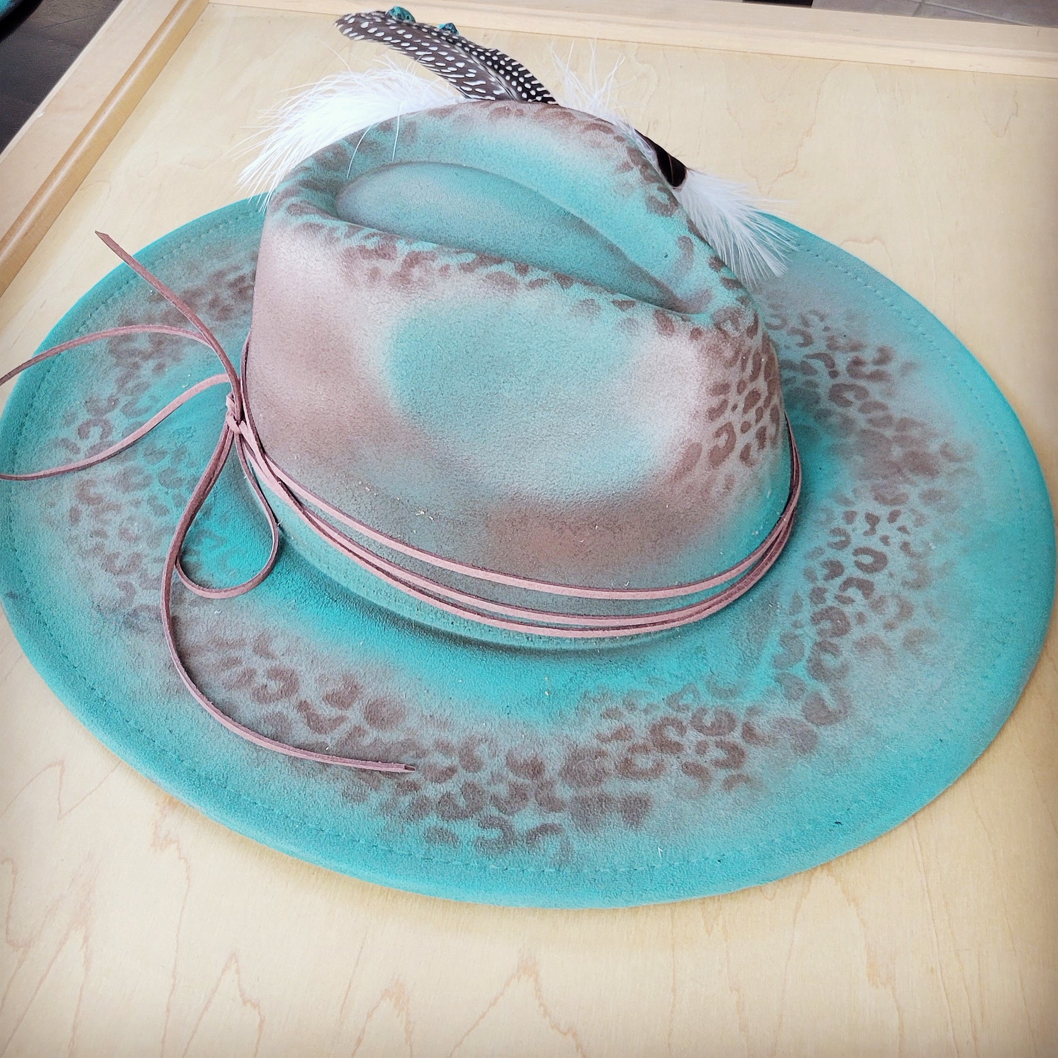 CUSTOM Hand-Painted Cowgirl Western Boho Hat A94