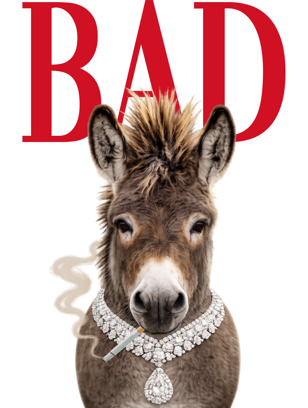 Bad Ass Donkey with Rhinestone Jewelry Graphic Tee