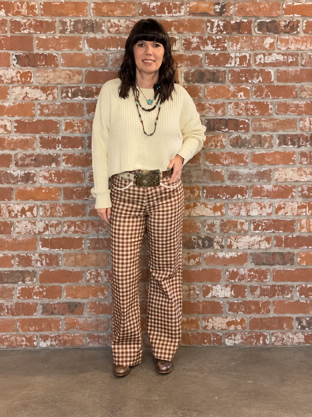 Giddy Up Gingham Jeans