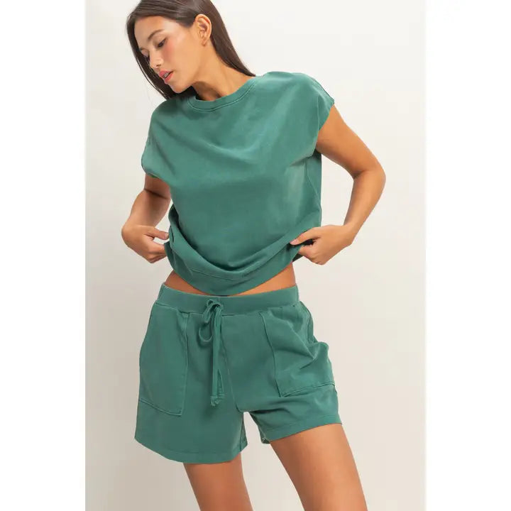 Sleeveless Muscle Tee and Shorts Set