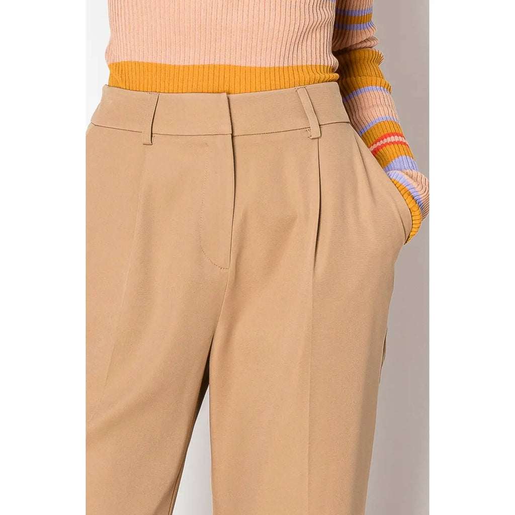 Wide Leg Trousers Smocked Back Pants