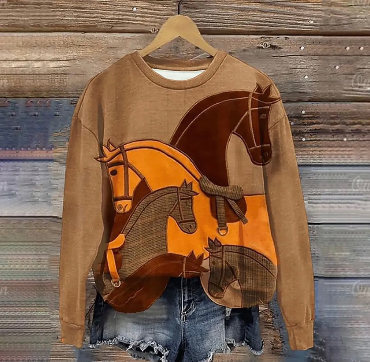 Mocha Horses Sweater-0