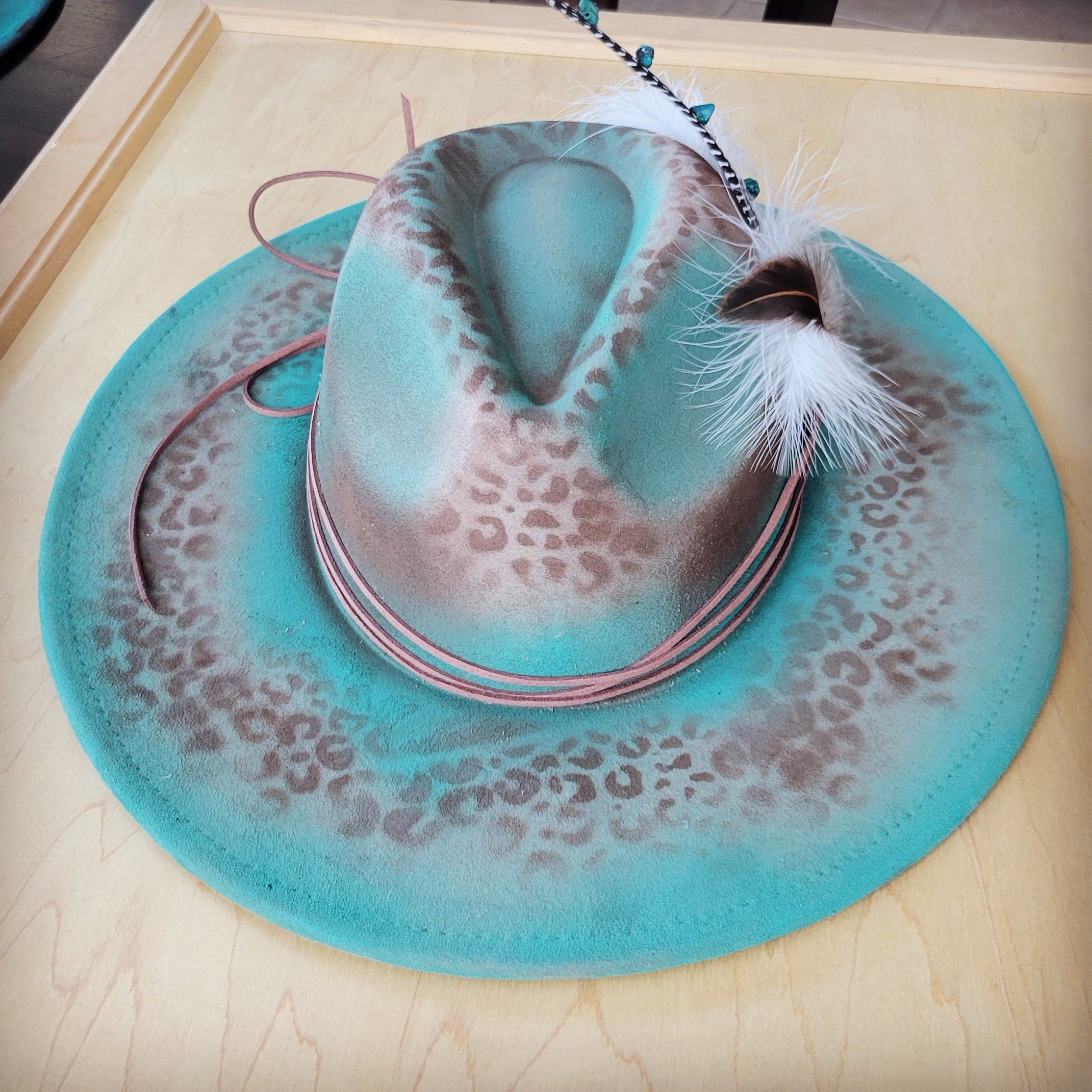 CUSTOM Hand-Painted Cowgirl Western Boho Hat A94