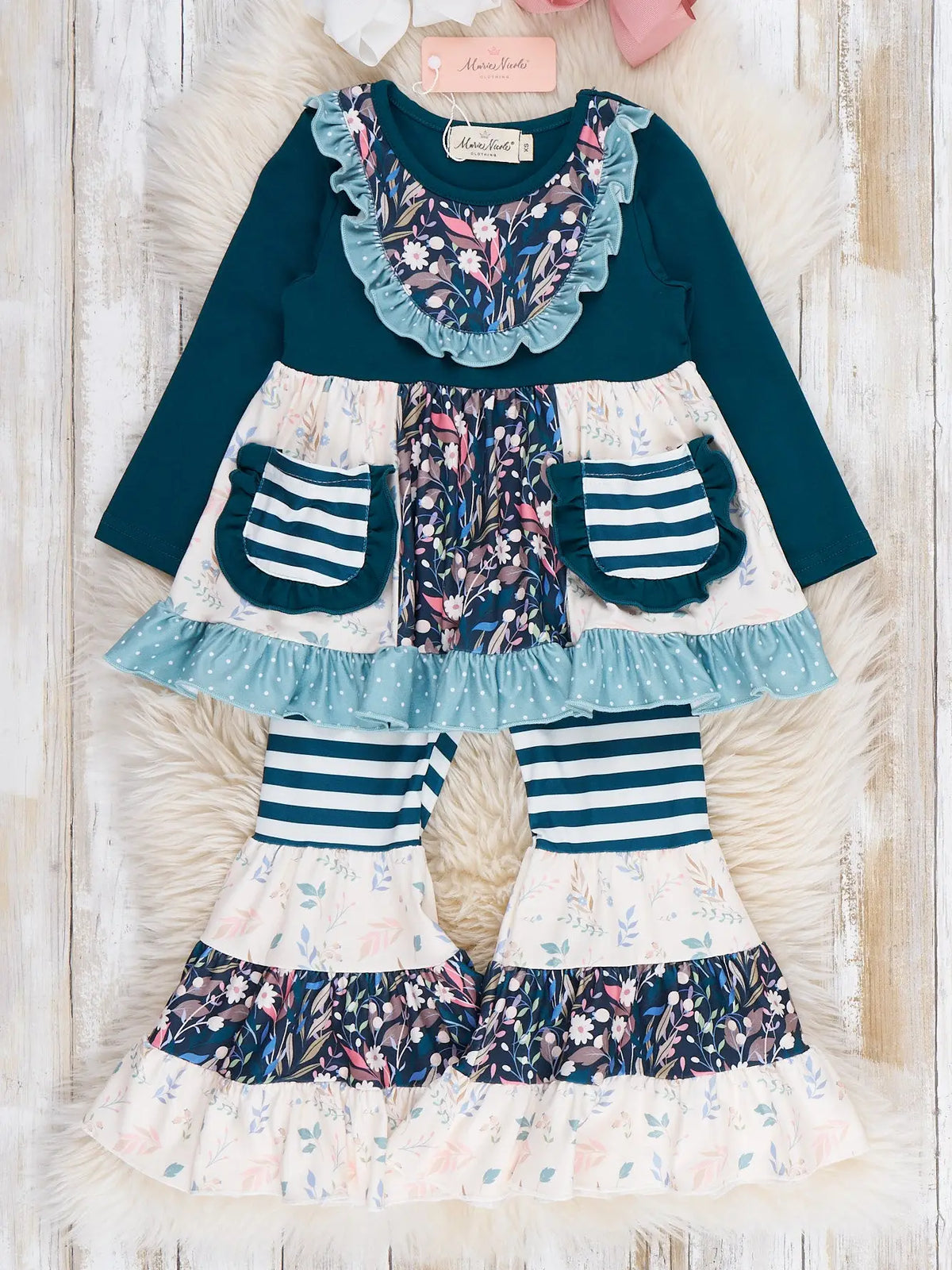 Vintage Garden Pocket Flara Bells Outfit