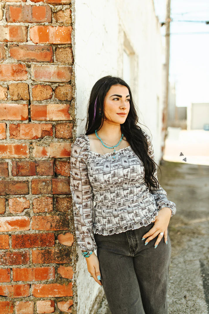 Pony Puff Mesh Top