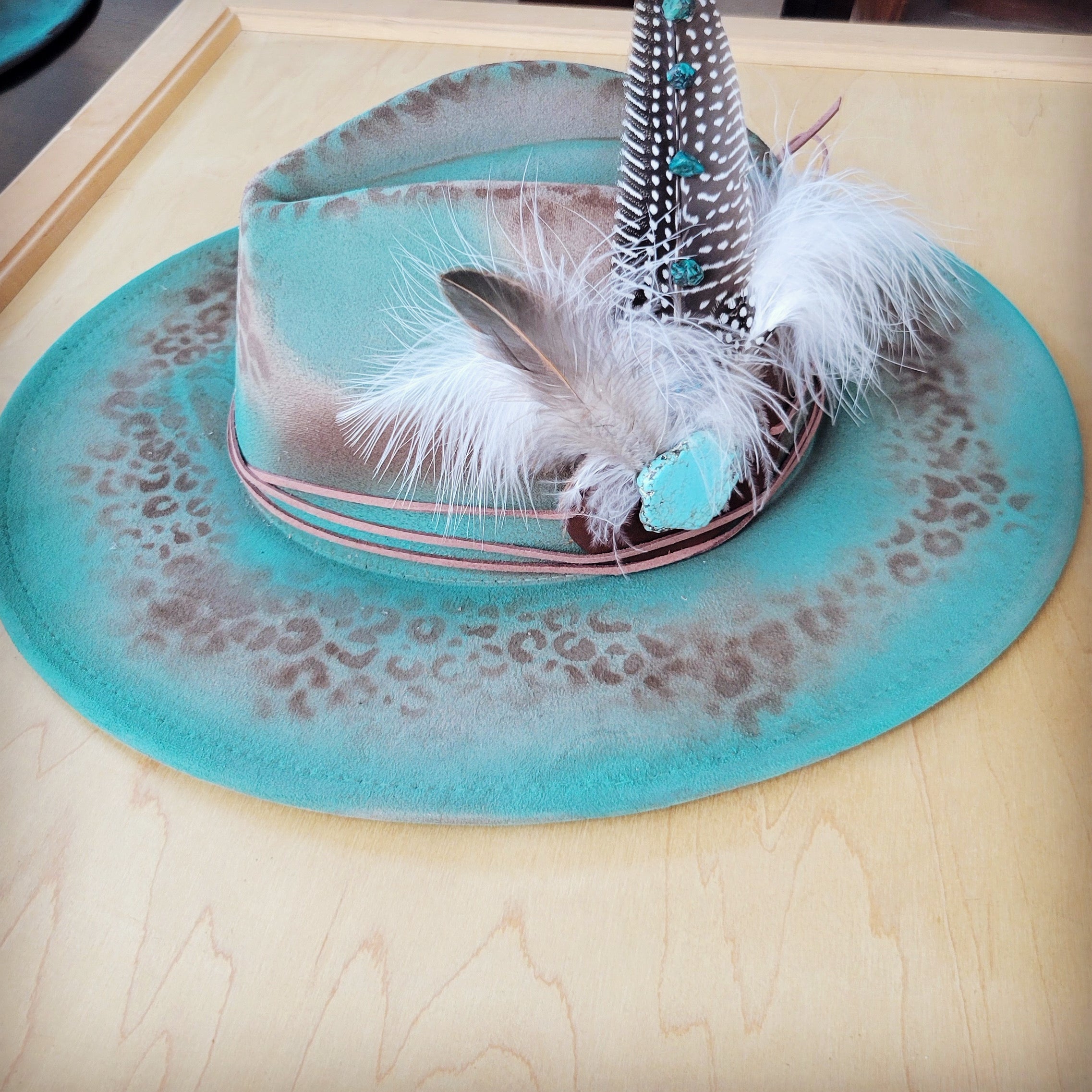 CUSTOM Hand-Painted Cowgirl Western Boho Hat A94