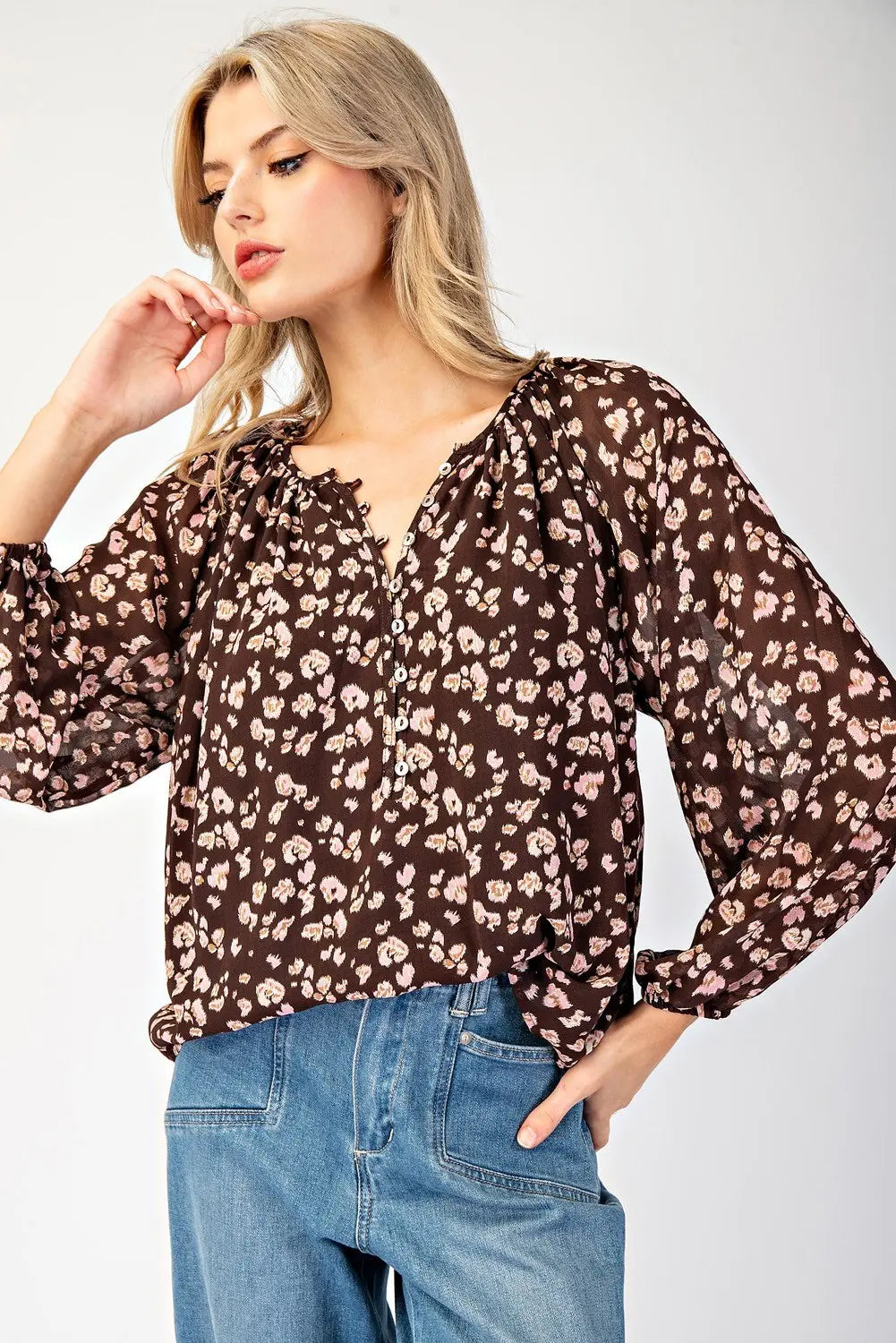 Leopard Printed Blouse Top ✨