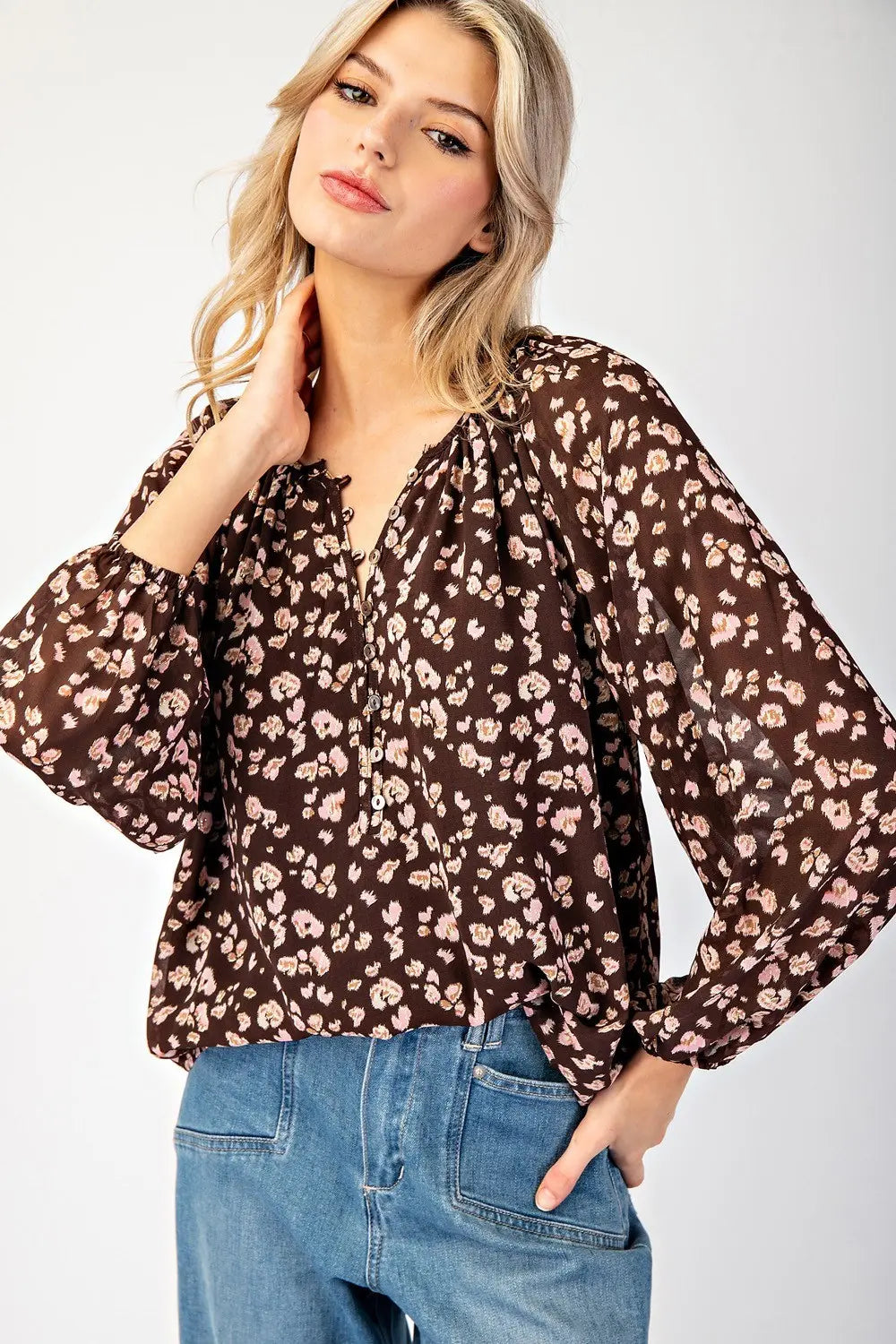 Leopard Printed Blouse Top ✨