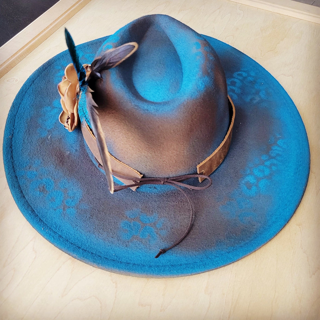 CUSTOM Hand-Painted Cowgirl Western Boho Hat A112