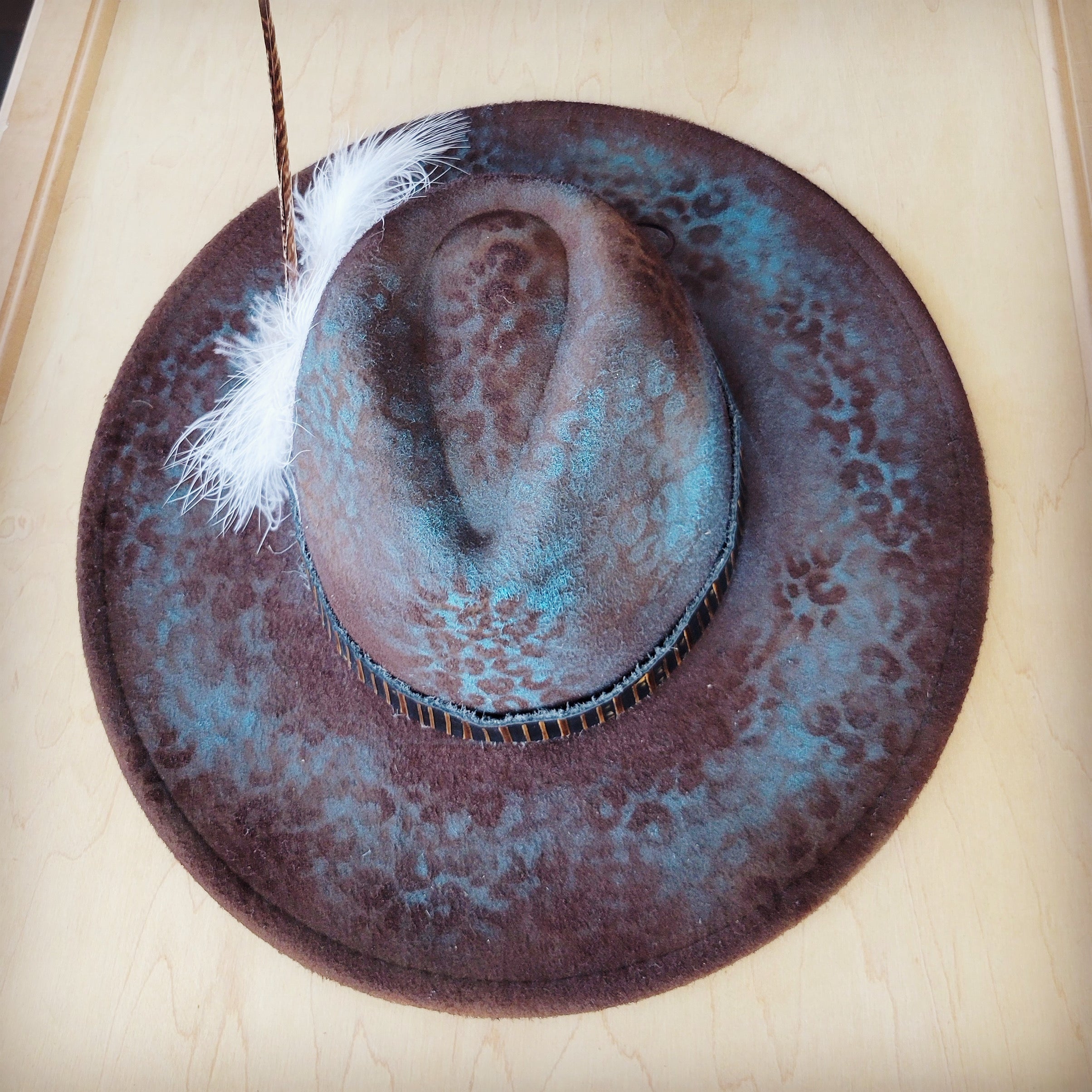 CUSTOM Hand-Painted Cowgirl Western Boho Hat A108