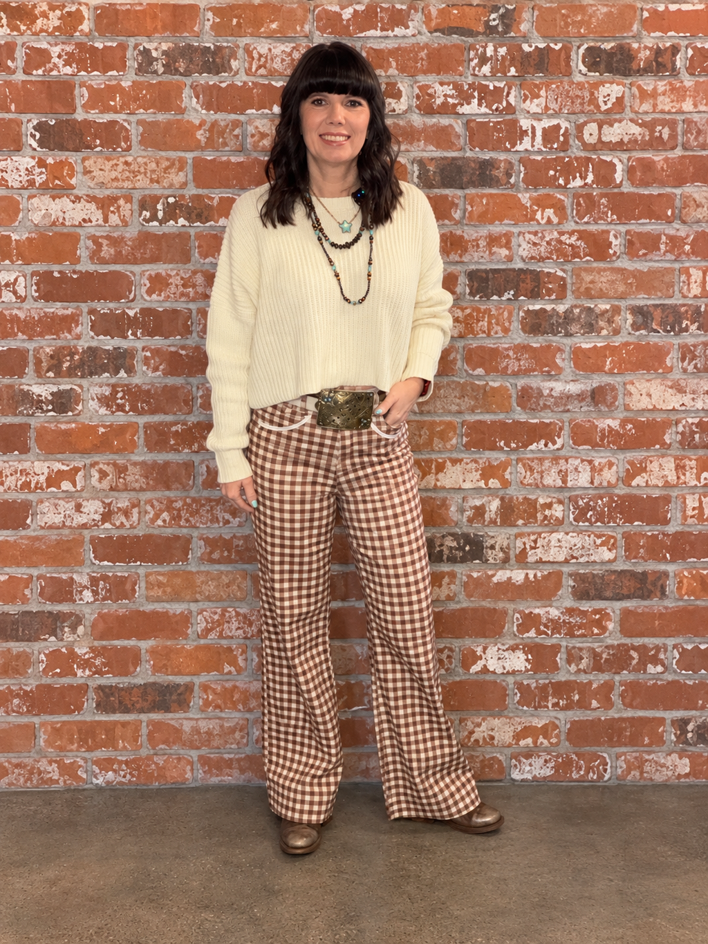 Giddy Up Gingham Jeans