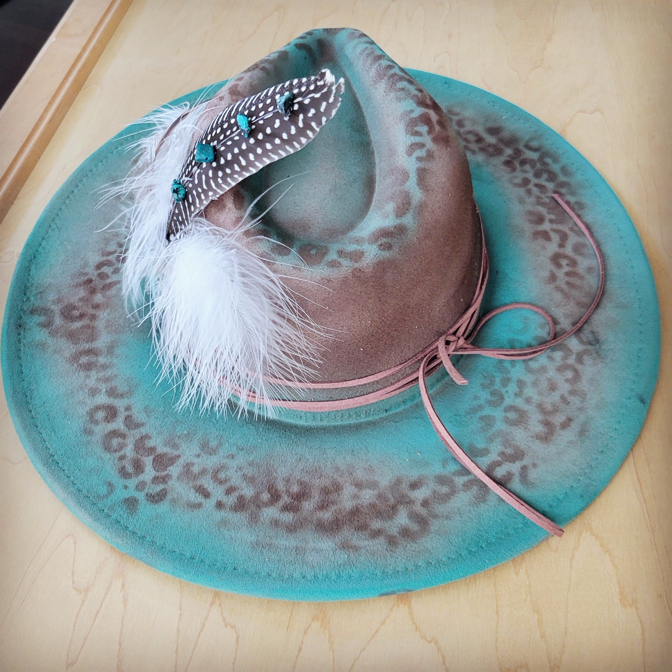 CUSTOM Hand-Painted Cowgirl Western Boho Hat A94