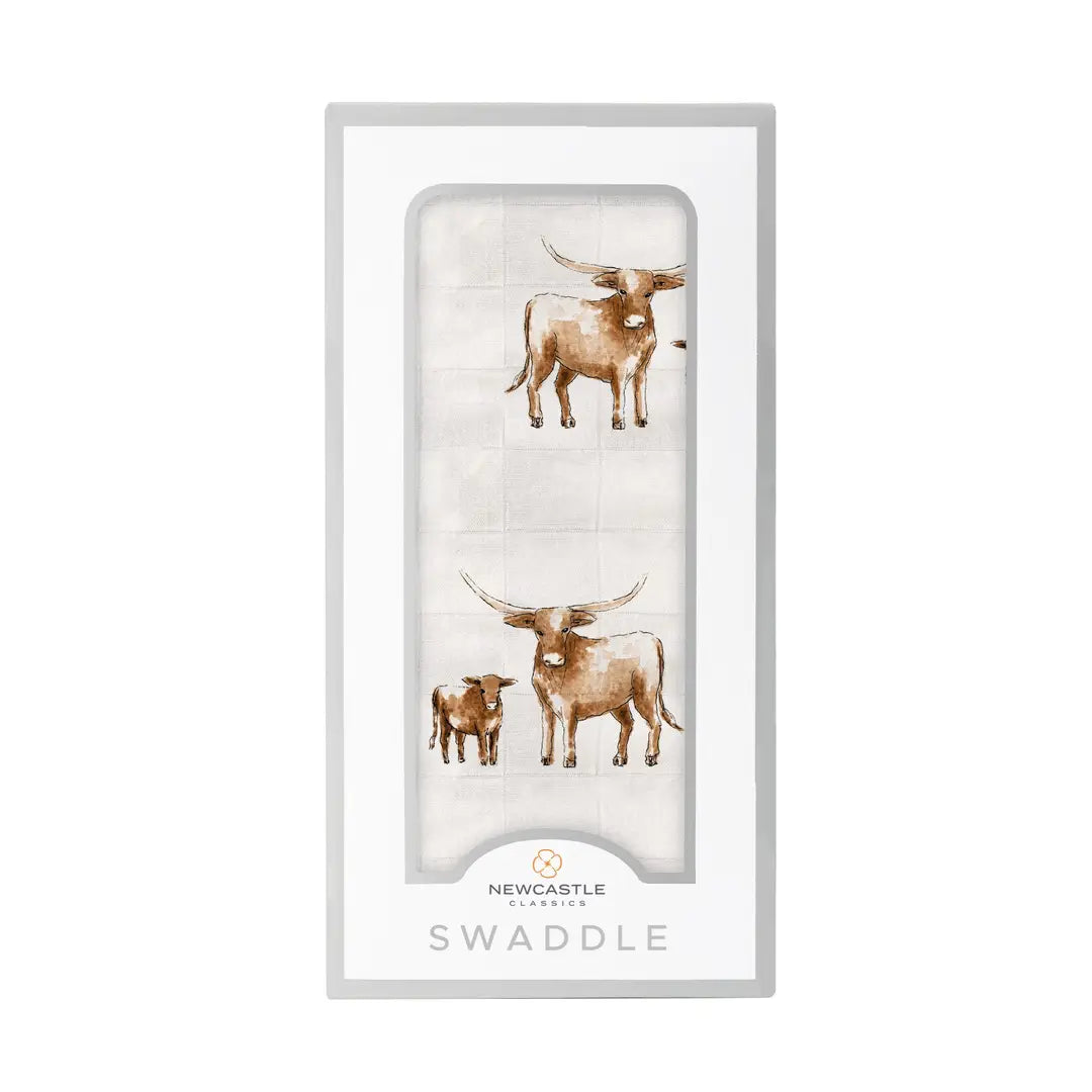 Long Horn Swaddle Blanket