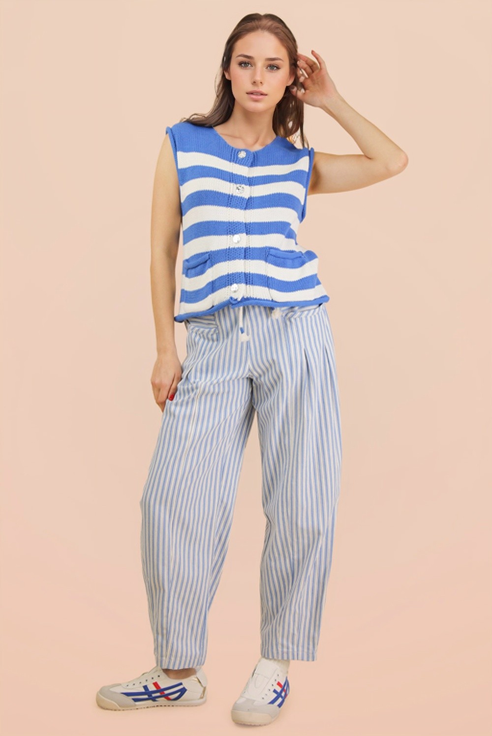 Very Jean Striped Barrel Denim Pants