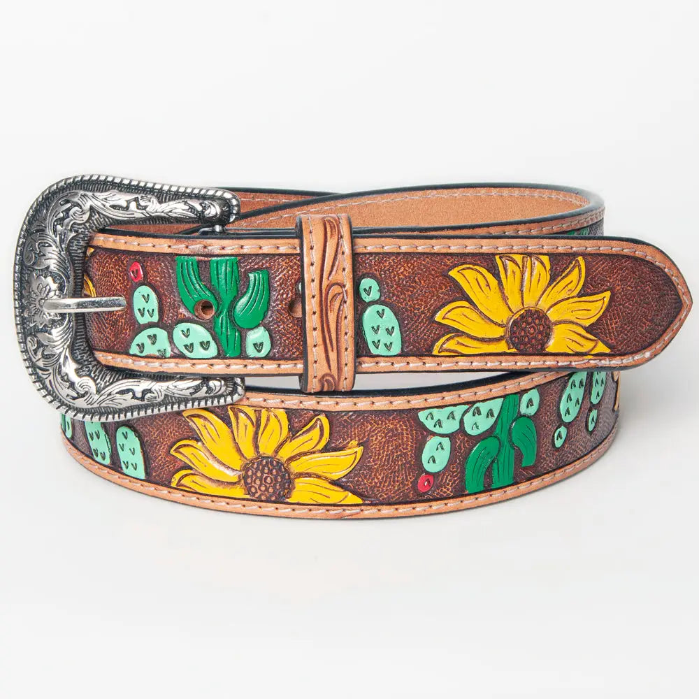 American Darling Genuine Leather Belt - Sunflowers