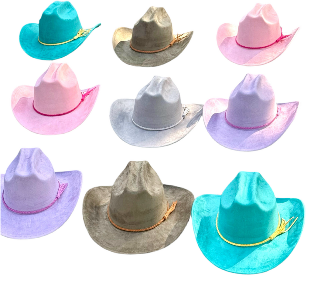 Premium Suede Cowboy Hat - Adjustable Straps Inside, Unisex Design, Size 56-58cm, Western Style, Fashionable & Functional, Shipped in a Box