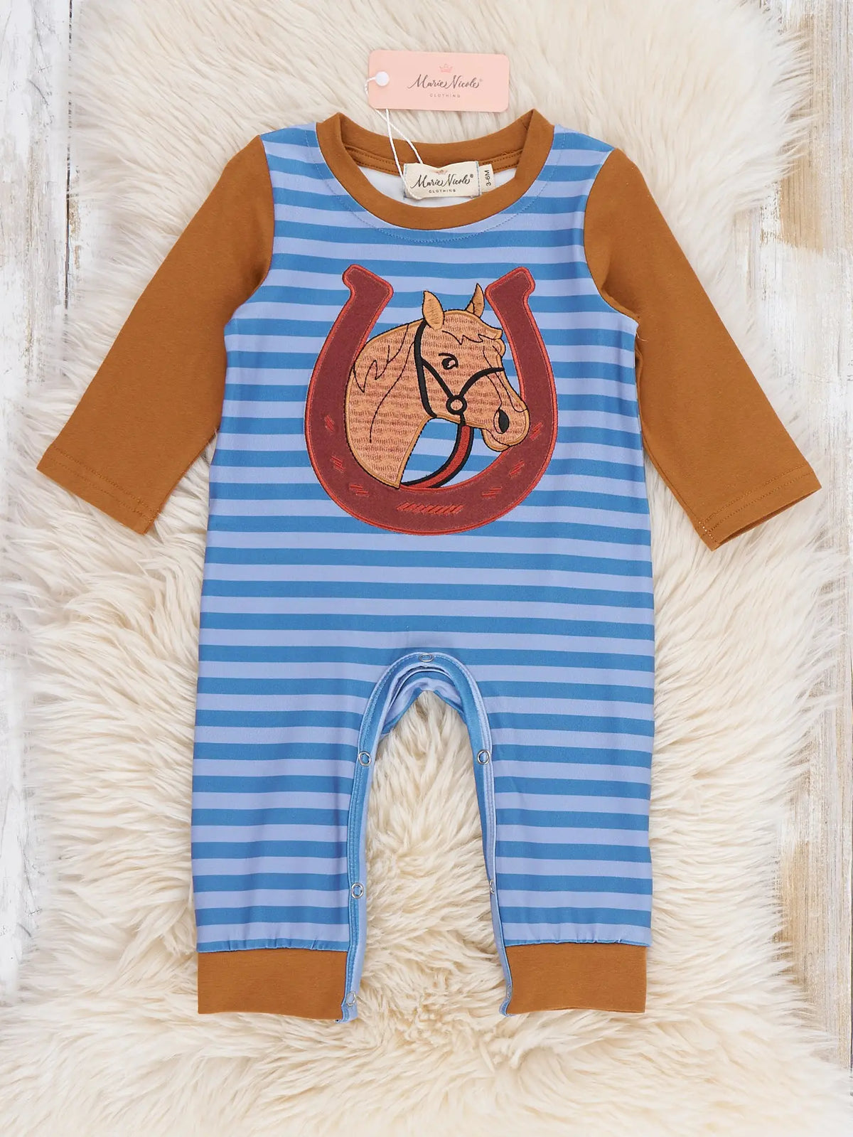 Lucky Horse Embroidered Romper