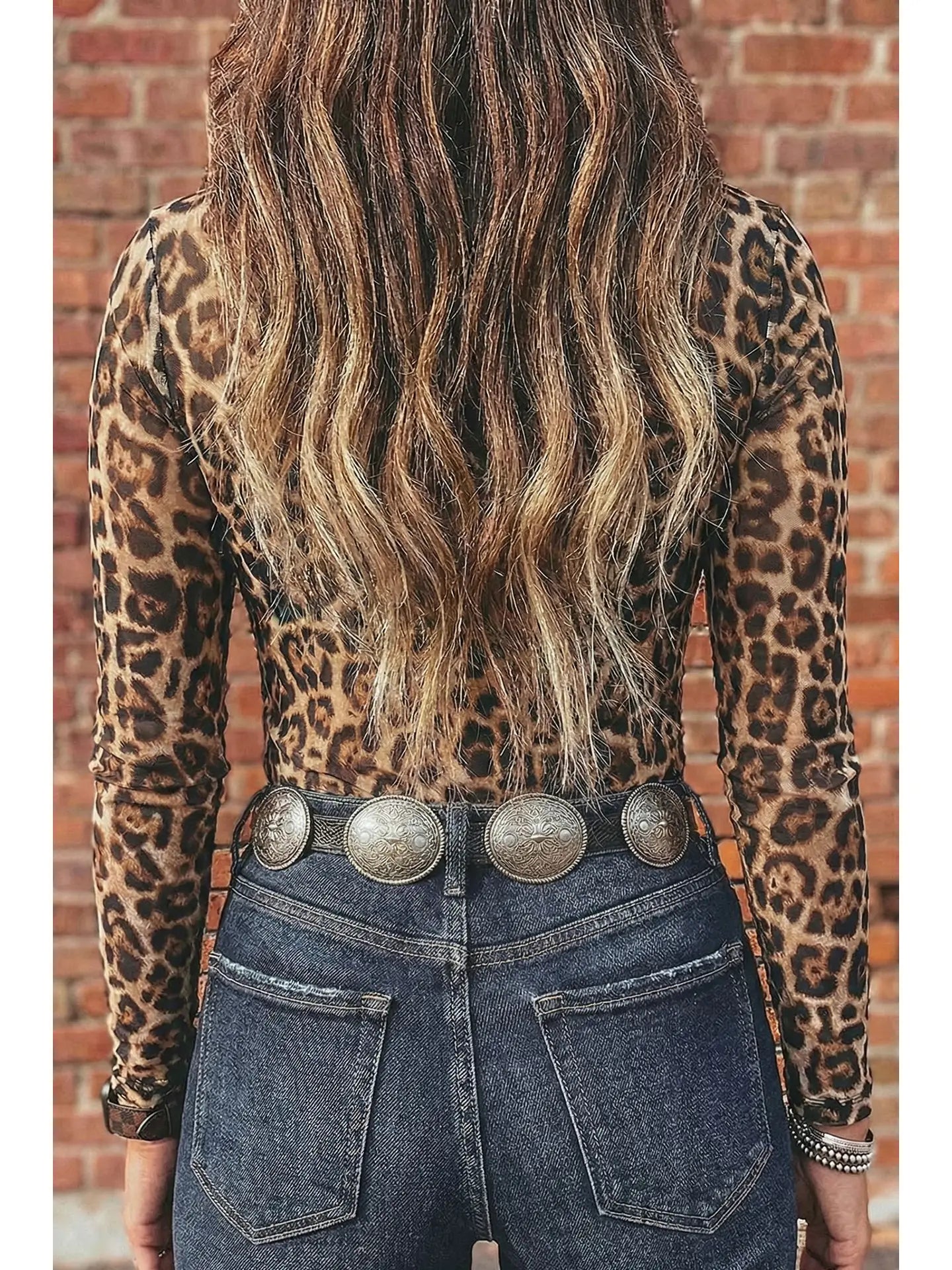 Leopard Mesh Top