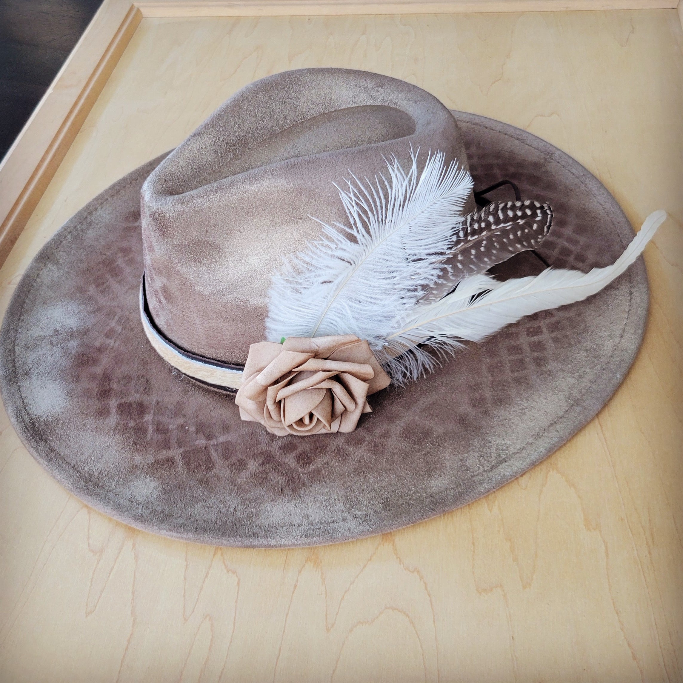 CUSTOM Hand-Painted Cowgirl Western Boho Hat A95