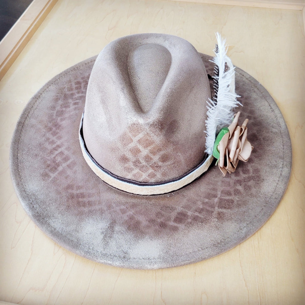 CUSTOM Hand-Painted Cowgirl Western Boho Hat A95