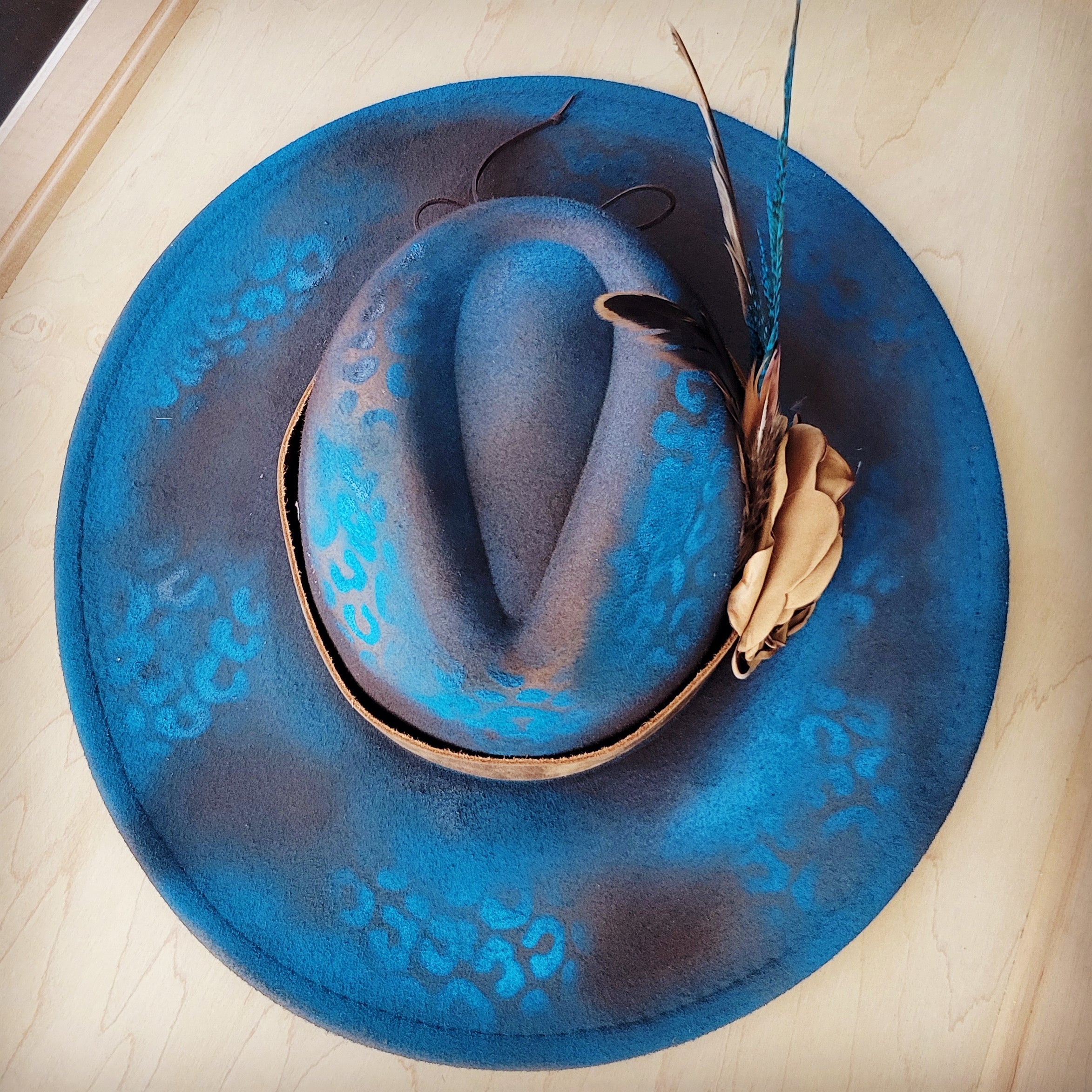 CUSTOM Hand-Painted Cowgirl Western Boho Hat A112
