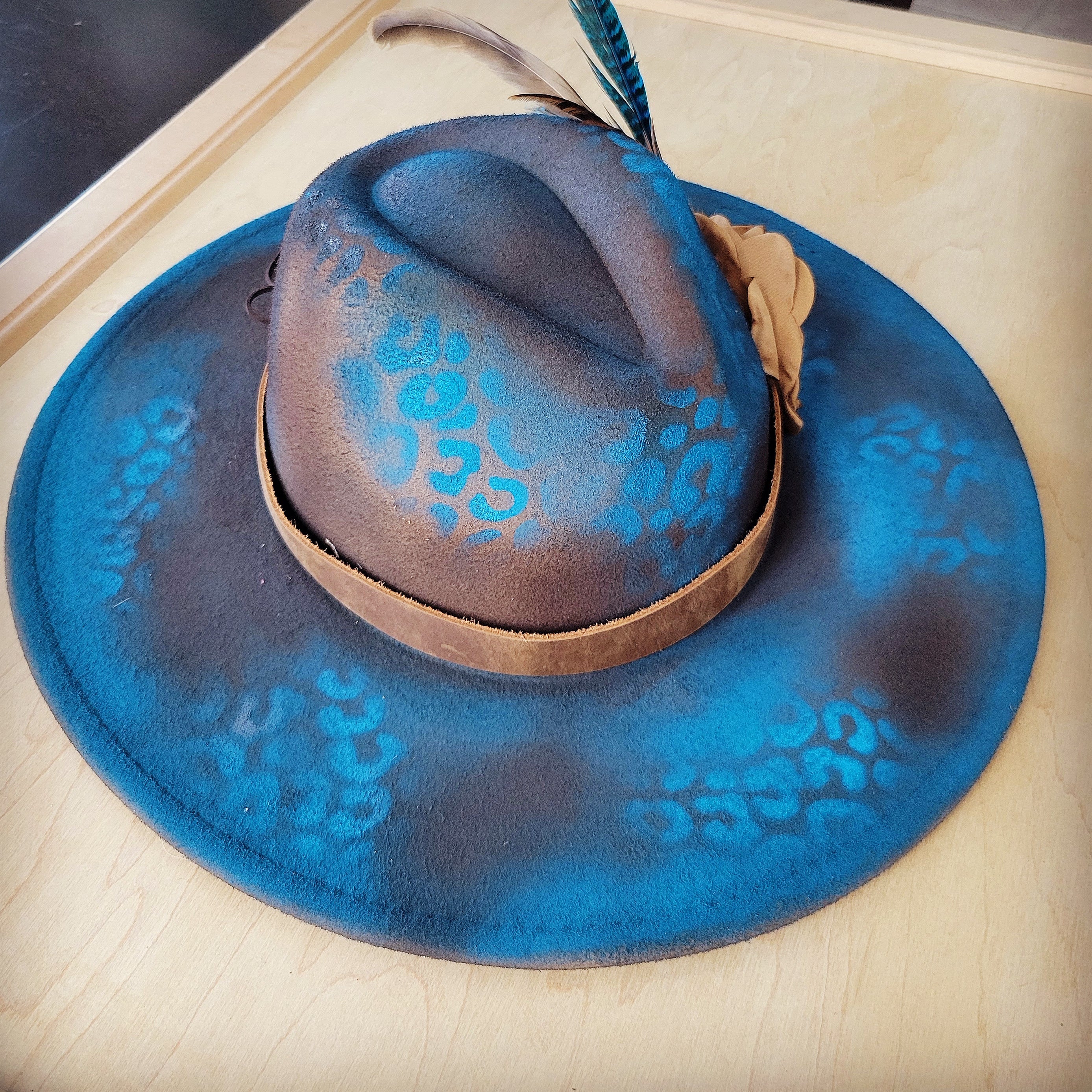 CUSTOM Hand-Painted Cowgirl Western Boho Hat A112