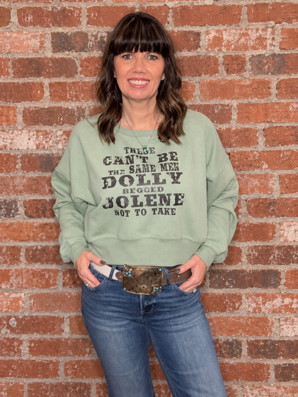 Dolly and Jolene These Men? Cropped Sweatshirt