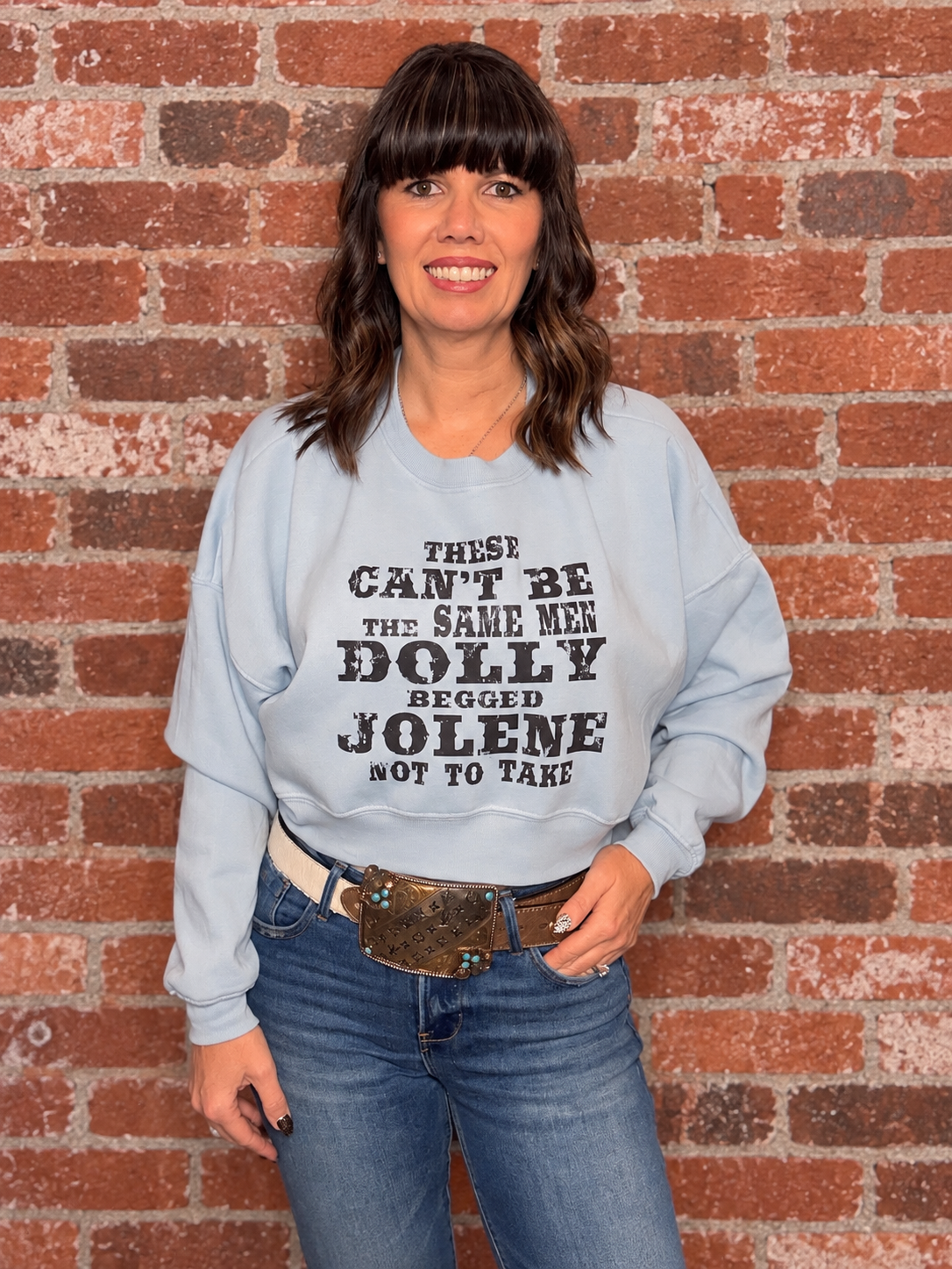 Dolly and Jolene These Men? Cropped Sweatshirt