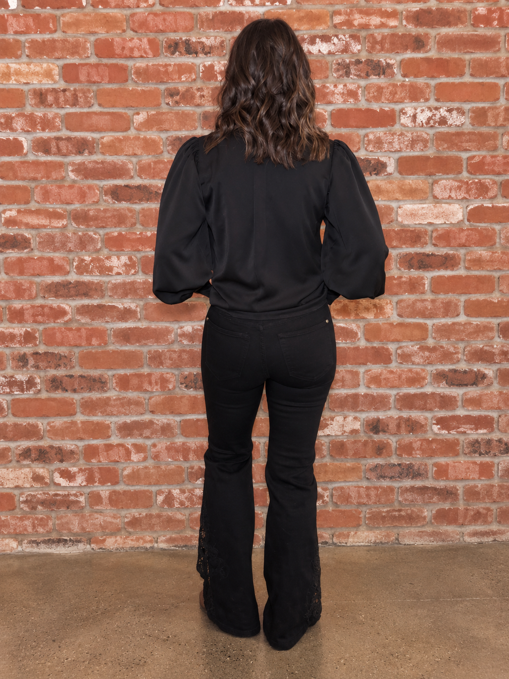 Black Shadow Lace Lux - Mid Rise Ultra Flare ( Judy Blues )