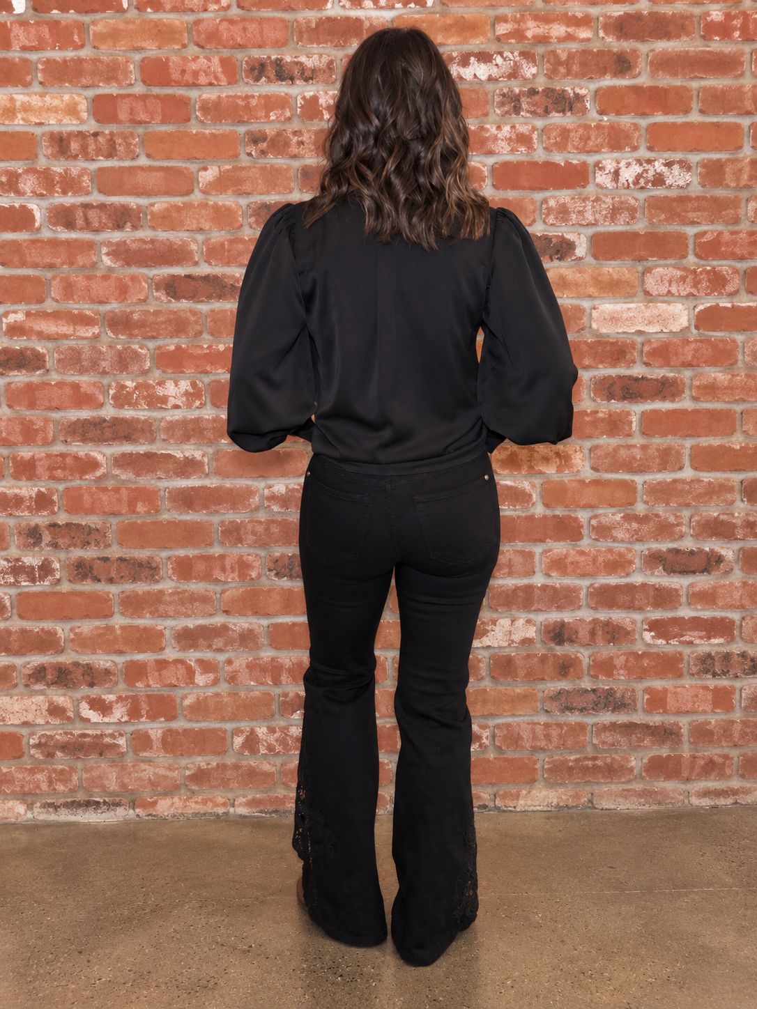 Black Shadow Lace Lux - Mid Rise Ultra Flare ( Judy Blues )