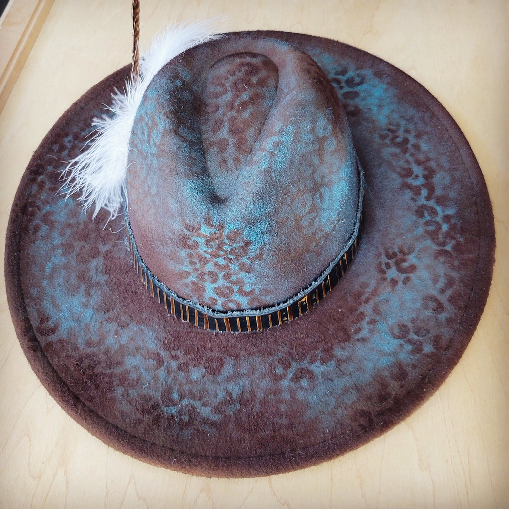 CUSTOM Hand-Painted Cowgirl Western Boho Hat A108