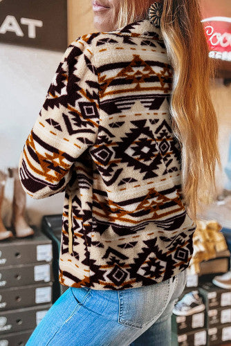 Aztec Design Fleece Pullover