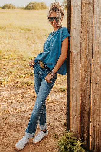 Turquoise Horseshoe Lightweight Sweater Vest