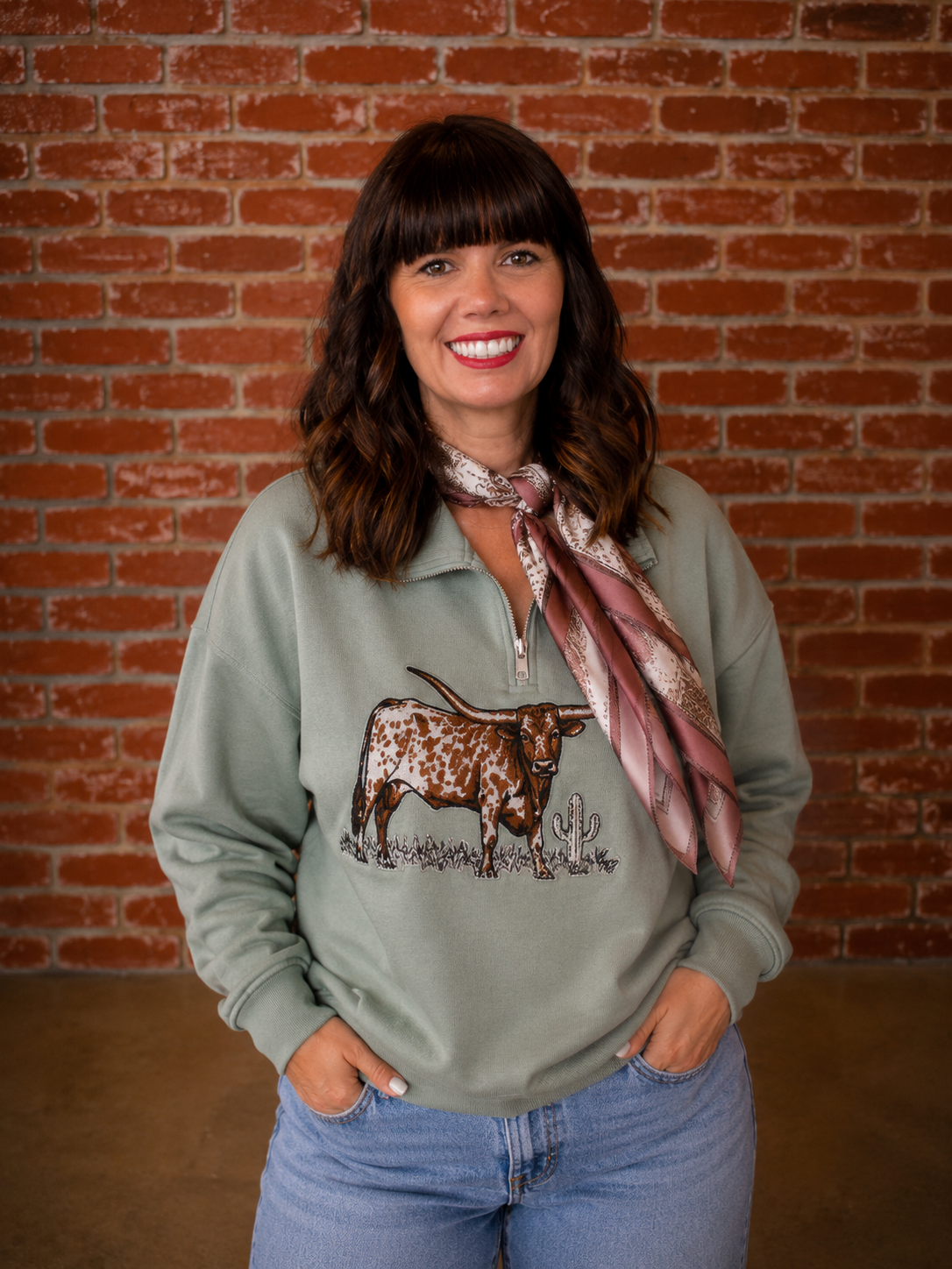 Blue Lomita Longhorn Pullover