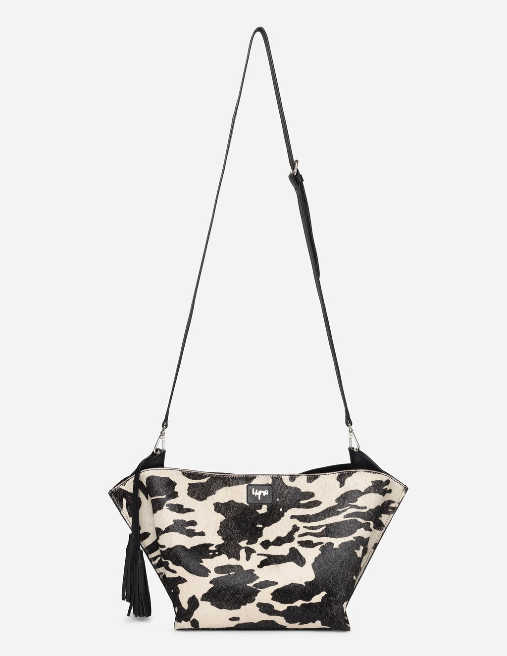 Hyna Iconic Opal Tassel Handbag (B&W)